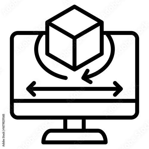 3D Prinsustainable Ting line icon