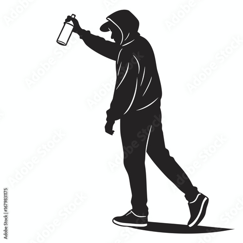 Graffiti artist spraying