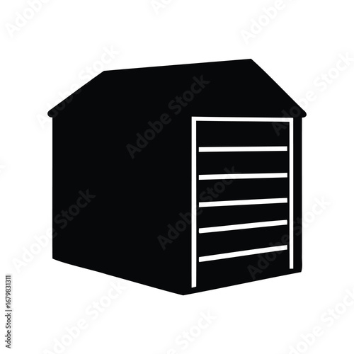 Simple black and white graphic of a detached garage structure