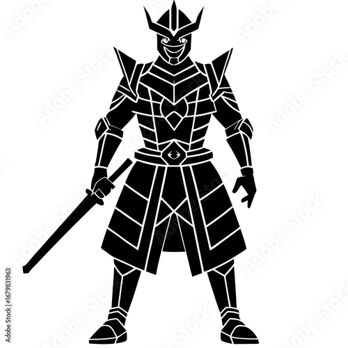 Silhouette icon of a samurai