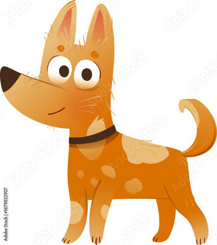 Cute Friendly Cartoon Dog Illustration for Kids