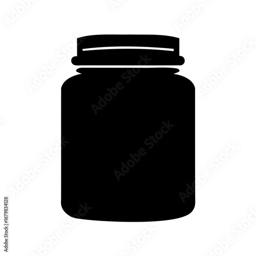 Silhouette of a Sealed Glass Jar for Preserves or Food Storage