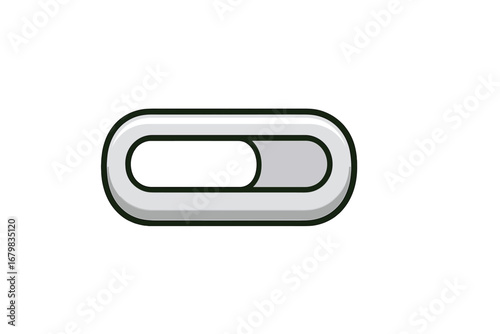 Toggle switch vector icon. On, Off, active and inactive state. User interface element. Enable, disable button for website or mobile app. Modern GUI slider for control panel.