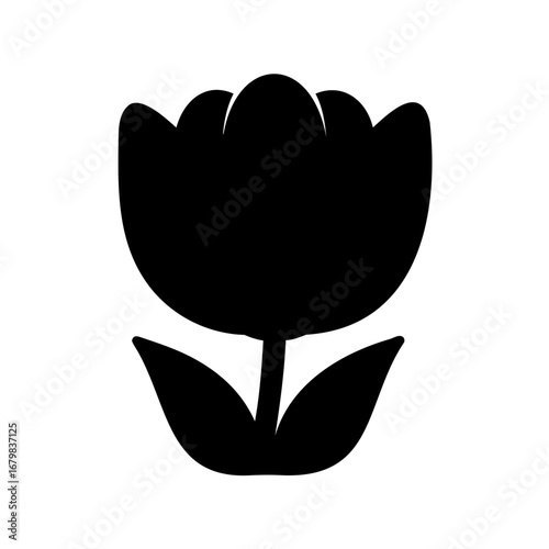 Wallpaper Mural Elegant black and white tulip illustration with clean and simple design style Torontodigital.ca