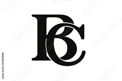 Elegant BC monogram logo design. CB initial luxury icon. Classic letter B and C symbol for business, wedding, branding. Vintage serif typeface font. Vector isolated illustration.