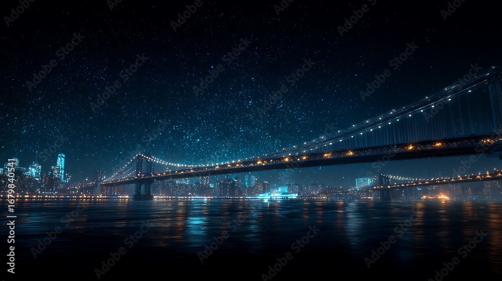 Obraz premium bay bridge at night
