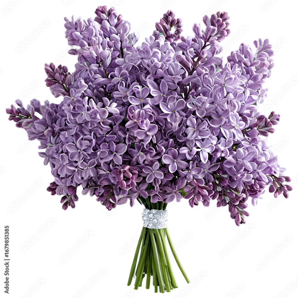 Obraz premium Lilac Flowers bouquet isolated on transparent background