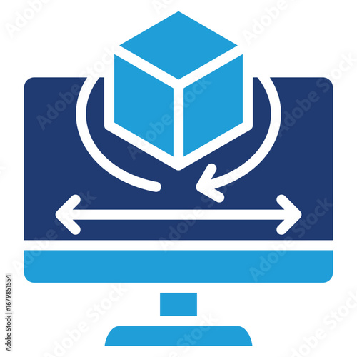 3D Prinsustainable Ting glyph color icon