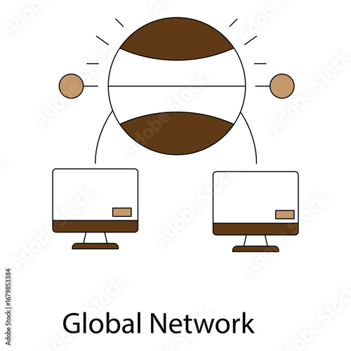 AI Remote Working Global Connectivity Network Icon