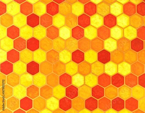 Vibrant honeycombs of warm colors