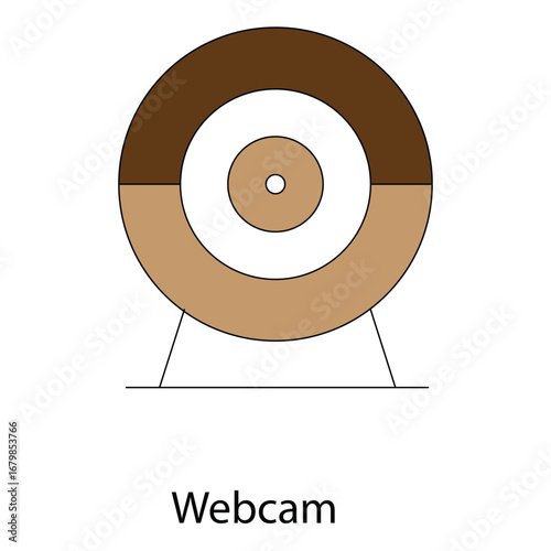 Remote Working AI Webcam Communication Vector Icon