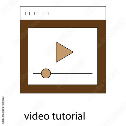 Smart Workplace Online Video Tutorial Vector Icon