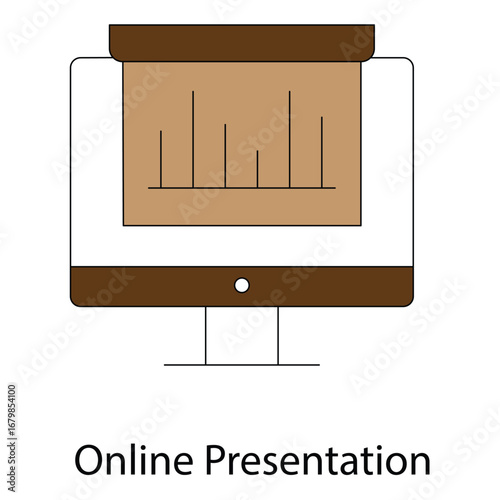 Remote Workforce AI Digital Online Presentation vector Icon
