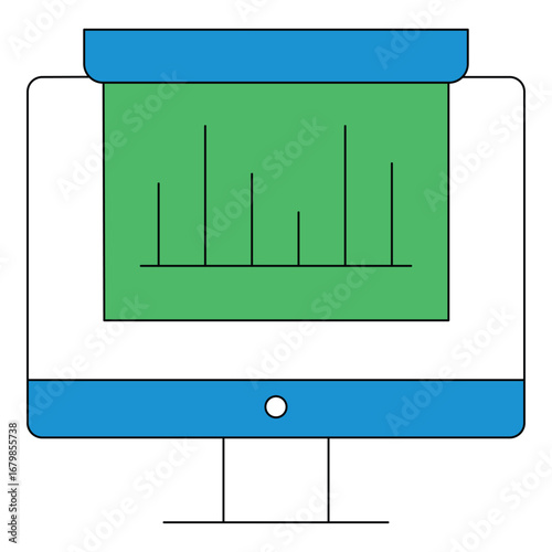 AI Remote Working Virtual Online Presentation vector Icon