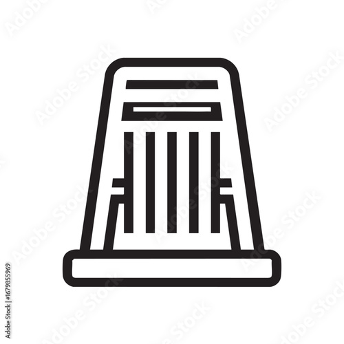 A simple outline icon of a slatted beach chair.