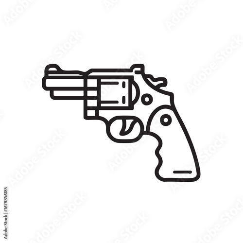 A simple outline icon of a revolver handgun.