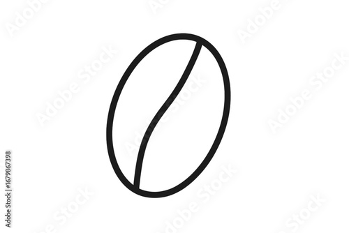 Coffee bean line icon isolated on white background. Vector logo concept for coffee shop or cafe menu. Minimalist black outline symbol for morning espresso or cappuccino beverage.