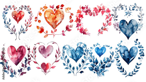 A romantic seamless pattern of red and blue hearts symbolizes love, a perfect decoration for a Valentine's Day card