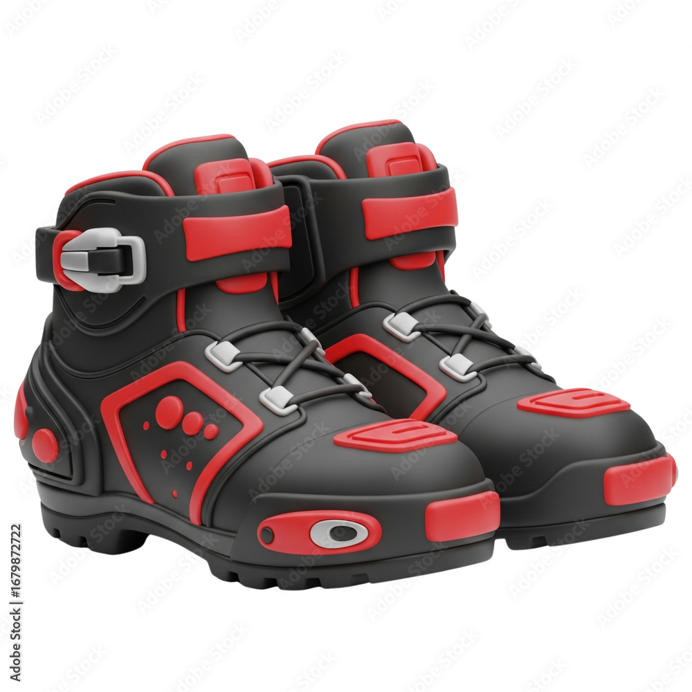 Fototapeta premium simple 3d biker shoes icon no background