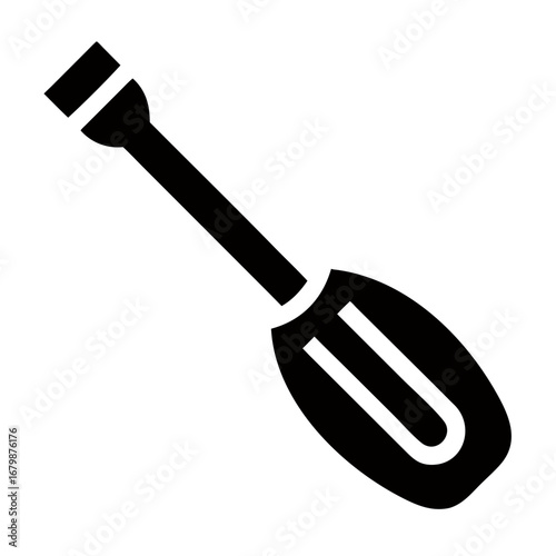 Wooden spoon icon set in minimalist style on transparent background