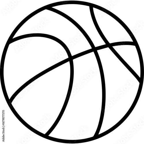Outline of a basketball icon on a transparent background  