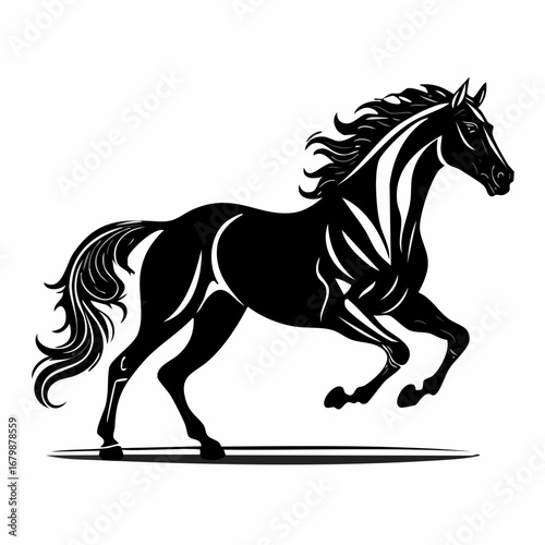 silhouette horse running, collection