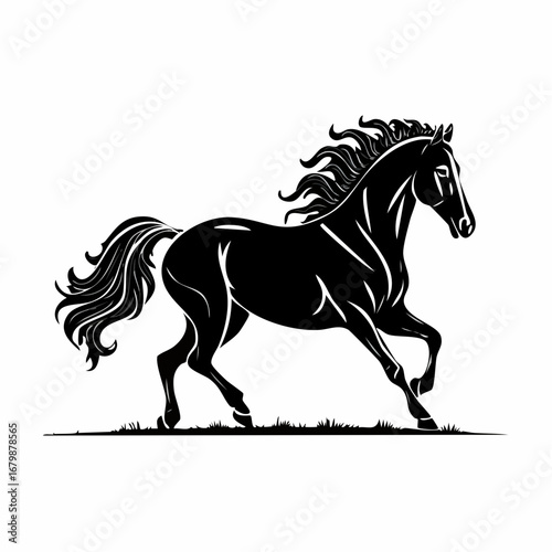 silhouette horse running, collection
