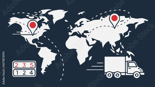 Global Logistics Network with Truck and Map Routes