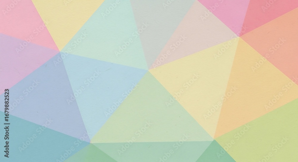 Obraz premium Abstract Pastel Prism: A kaleidoscopic array of soft pastel triangles forms a visually captivating and harmonious composition, exuding a sense of tranquility and creativity. 