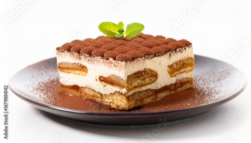 tiramisu isolated on white background