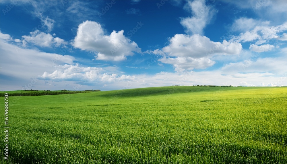 Obraz premium green field and sky