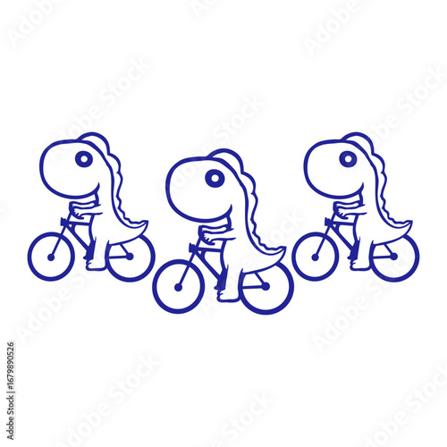 3 Dino Bicycle Bike Tour Rider Team Three Friends