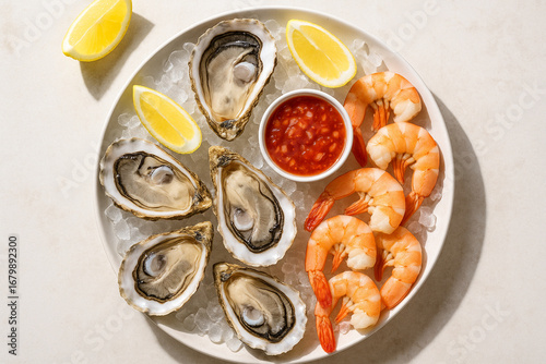 Seafood platter with oysters