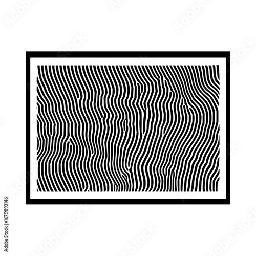 Abstract optical illusion art black and white line pattern framed wall decor modern graphic design print for home decor