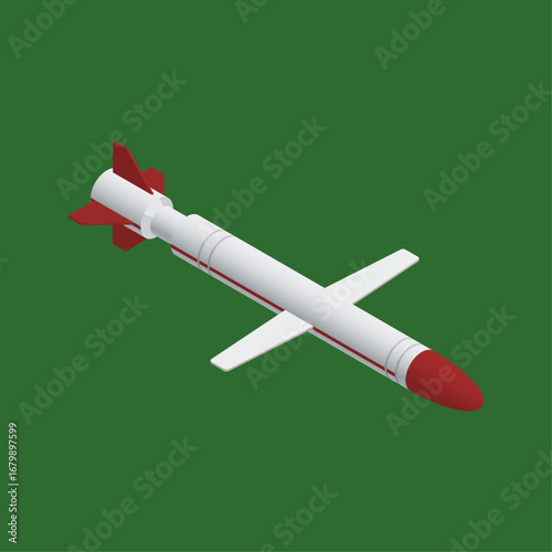 Isometric Illustration of a Guided Missile Weapon