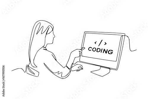 Professional coder working on computer creating innovative apps and software solutions now