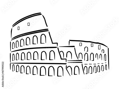 Dramatic Colosseum illustration, perfect for posters, travel blogs, or historical documentaries