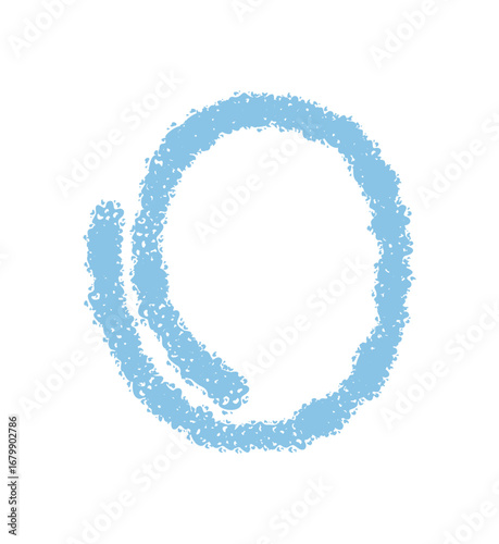 Chalk contour round box forms a speech bubble with subtle highlight and light blue background. Text element appears as a sketched icon, blending playful balloon and box in simple sketch style.