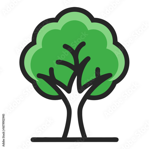 Carbon Footprint To Forest Line Icon