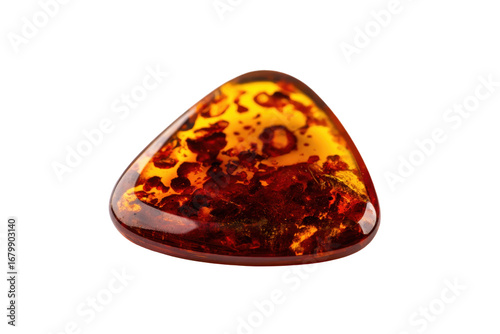 Amber Guitar Pick Plectrum on Transparent Background