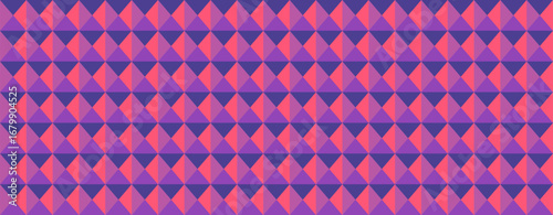 Abstract geometric pattern.  Vibrant pink and purple diamond shapes create a seamless texture. Ideal for backgrounds, website designs, or textile prints.
