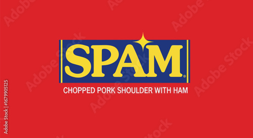 Spam Logo Design Processed Meat Product.