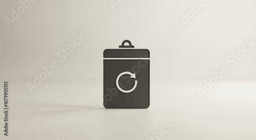 Recycling Bin Icon with Circular Arrow Symbol for Refresh and Reuse.