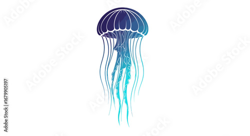 Stunning Gradient Jellyfish Illustration.