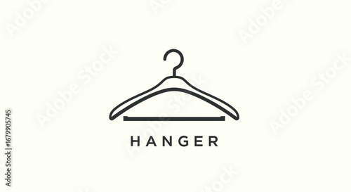Minimalist clothes hanger icon perfect for fashion and retail branding.