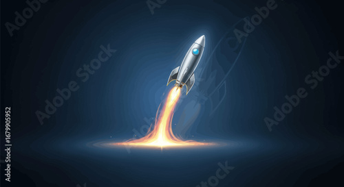 Rocket Launch: Fiery Ascent into Space.