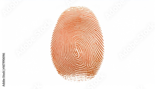 Copper Fingerprint Impression on White Background