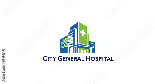 City General Hospital logo with modern building icon.