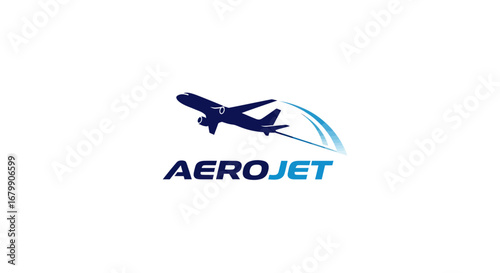 Aerojet airplane logo design for aviation and travel company.