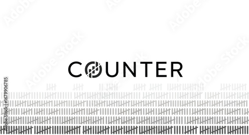 Bild auf Leinwand Modern typographic logo for Counter with a sight icon.